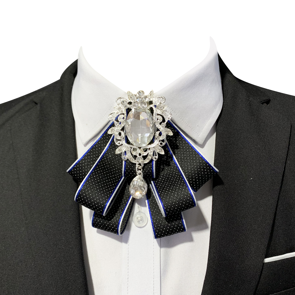 Креативный уникальный модный мужской галстук-бабочка со стразами для свадебной вечеринки