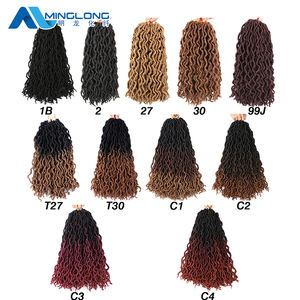 Extensions de cheveux synthétiques souples pour tresses gypsies, ondulées et bouclées, pour tresses au crochet, tresses torsadées, tresses Goddess, faux locs gypsies - Product Image 3
