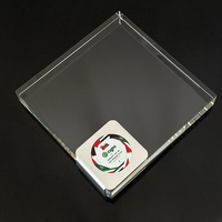 Trophée carré en verre cristal avec plaque argentée MH-FJ0349