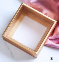 Boîte d'emballage à fenêtre en PVC/Boîte à tiroir en papier doré/Boîte cadeau d'emballage alimentaire pour biscuits cuits au four Boîte à gâteaux transparente Boîtes à cupcakes