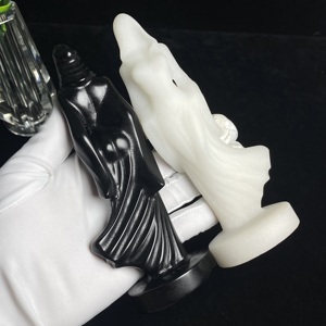 Estatua de Bruja Tallada en Cristal Natural al por Mayor, Tallado de Obsidiana para Halloween, Decoración del Hogar <span class=keywords><strong>y</strong></span> Regalo - Product Image 4