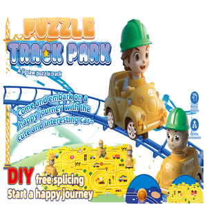 MILI 24 pièces Ensemble de rails de véhicule électrique d'aventure DIY, <span class=keywords><strong>circuit</strong></span> de glisse en plastique, puzzle de logique, jouets amusants à assembler pour enfants - Product Image 1