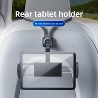 Support de tablette pour voiture à ventouse pour siège arrière, support d'iPad rotatif à trois axes monté sur l'appuie-tête, spécialement conçu pour les sièges baquet