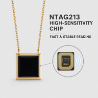 Fabricant de bracelets intelligents NFC OEM/ODM, chaîne en laiton de haute qualité, plaqué or, pendentif NFC Ntag213, bijoux intelligents étanches