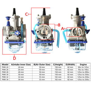 Carburador de Corrida Universal PWK para Motocicleta 24 26 28 30 32 34mm com Power Jet para Motor 2/4 Tempos de Motocicleta e ATV - Product Image 2