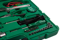 Ensemble d'outils de soudage professionnels pour la réparation des télécommunications et de l'électricité SATA 09535, 56 pièces, multimètre numérique, étui rigide, composants métalliques