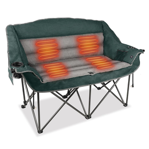 เก้าอี้พับคู่แบบพกพาสำหรับตั้งแคมป์กลางแจ้ง Kejie พร้อมเบาะรองนั่งและที่วางแขน สำหรับใช้ที่ชายหาด สวนสาธารณะ หรือใช้เป็นเก้าอี้อุ่นในสวน - Product Image 2