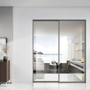 Porte coulissante moderne en aluminium à cadre ultra-fin, isolation phonique, <span class=keywords><strong>panneau</strong></span> de verre du <span class=keywords><strong>sol</strong></span> au plafond pour cuisine, villa, intérieur-extérieur - Product Image 2