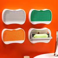 Stofdicht En Anti-Touch Zelflozend Nail-Gratis Adhesive Wall Mount Plastic Zeephouder afdruiprek Zeepkist