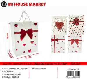 Borsa Regalo Mi House Market 44x31x12cm con Fiocco, Sacchetto Regalo in Carta - Product Image 1