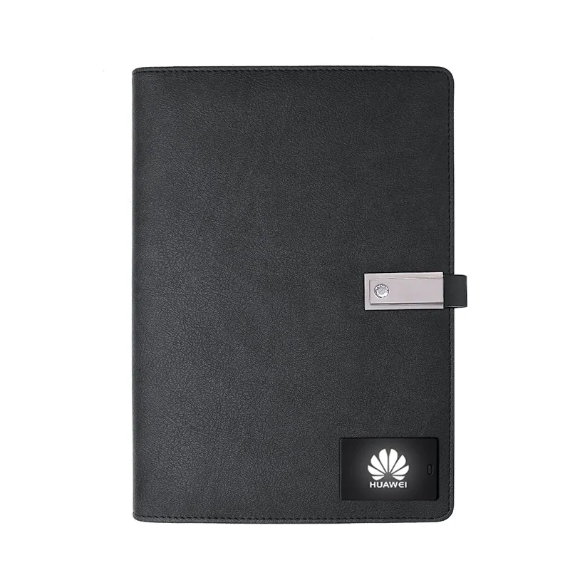 With Powerbank Lork Notebook USB Flash Drive Note Book Digital Diary Planner A5 PU Leather Promotion Newest Power Bank Notebook