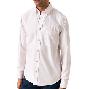 Camisa Oxford para Hombre, 100% Algodón, a Rayas, Manga Larga, Cierre de Botones, Corte Entallado con Bolsillo, Estilo Casual Elegante para Otoño, Fabricante Personalizado - Product Image 1