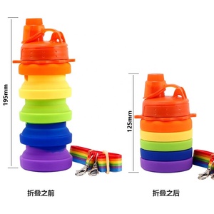 Botella de Agua Portátil de Silicona para Niños, 500 ml, Productos Ecológicos Sostenibles, Botella Plegable de Silicona para Viajes - Product Image 5