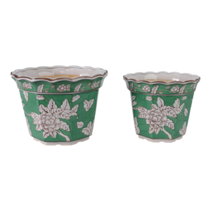 Vasi per Fiori con Design Floreale Verde, Fioriere Decorative per Uso Interno ed Esterno - Product Image 3