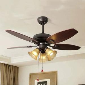 <span class=keywords><strong>Ventilateur</strong></span> de <span class=keywords><strong>plafond</strong></span> avec lumière de style rétro E27 à cordon de tirage, décoration de salon américain, chambre à coucher, style <span class=keywords><strong>ancien</strong></span>, télécommande - Product Image 3
