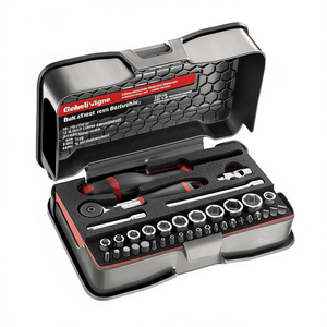 Juego de llaves de vaso de 608 1/4 pulgadas con trinquete y extensiones para reparación automotriz - Product Image 2