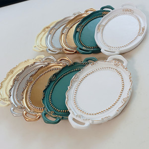 European Style Jewelry Tray 11.5x8x1.5cm Plastic Resin Storage <b>Plate</b> For Necklace <b>Rings</b> Bedroom Decor Gift - Product Image 3