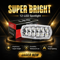 Phare de travail tout-terrain universel à 12 LED, 8V-85V 240W, faisceau multiple blanc, boîtier en aluminium étanche, pour la mise à niveau et la rénovation de véhicules et motos