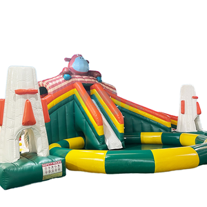 Grand <span class=keywords><strong>parc</strong></span> <span class=keywords><strong>aquatique</strong></span> gonflable avec mur d'escalade et piscine à jets d'eau en PVC pour jeux aquatiques en plein air - Product Image 1