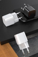Chargeur mural rapide 20W PD USB-C (UE/US) avec câble, adaptateur multi-ports, mini chargeur de voyage pour téléphone portable et écouteurs, couleur personnalisable