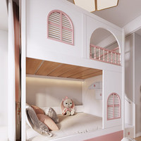 Lit superposé personnalisé JS pour enfants, lit superposé château de princesse pour chambre de filles, thème hôtel et villa