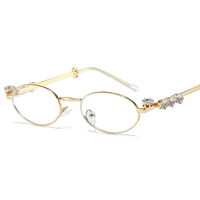 Nouvelles Lunettes de Soleil Tendance 2026 Style Instagram Unisexe, Design Ovale Diamanté, Protection UV400, Monture Complète, Tendance Y2K Naturel