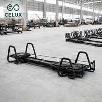 Mini Reformer Pilates Commercial Celux en Aluminium Noir, Machine d'Entraînement de Base Résistante à l'Usure pour Studio de Fitness à Fort Trafic