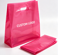 Sac de courses réutilisable en polyéthylène imperméable avec poignée découpée en D, imprimé sur mesure, pour vente en gros, vêtements et cadeaux