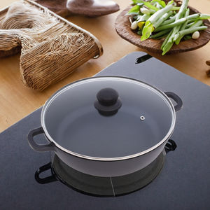 モダン24-36cmダイキャストアルミウォックポット環境に優しい大理石コーティング外装浅いキャセロール調理器具セットガラスカバー - Product Image 2