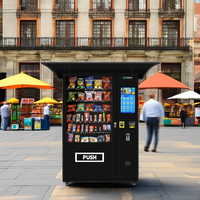 Distributeur automatique extérieur de boissons et de collations à grand écran équipé d'un auvent étanche pour les ventes par tous les temps