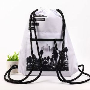 Custom Eco Friendly <b>Waterproof</b> <b>Black</b> Drawstring <b>Backpack</b> Bag for Soccer Team Fans Advertising Promotion Gift - Product Image 3