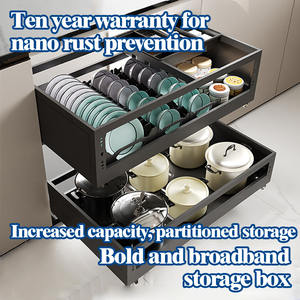 Cestini Portaoggetti Multifunzionali dal Design Moderno per <span class=keywords><strong>Cassetti</strong></span>, Organizer Scorrevole Elegante per <span class=keywords><strong>Pentole</strong></span> e Padelle, Uso in <span class=keywords><strong>Cucina</strong></span>, Casa, Bar e Armadio - Product Image 4