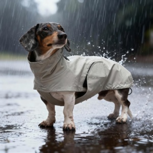 Chubasquero impermeable clásico de lujo para todas las estaciones para cachorros <span class=keywords><strong>Dachshund</strong></span> Wiener Dackel Bassotto con Material de algodón orgánico - Product Image 1