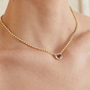 Collar de Cadena con Cuentas de Bisutería Vintage para Mujer, Collar con Diamantes de Bisel Coloridos - Product Image 3