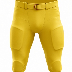 Maillot de football américain rouge de qualité supérieure avec pantalon jaune et gants, imprimé par sublimation, vêtements ajustés pour hommes - Product Image 3