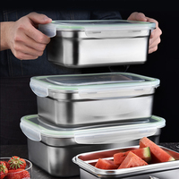 Réfrigérateur boîte de stockage des aliments frais étanche récipient alimentaire en acier inoxydable réutilisable avec couvercle