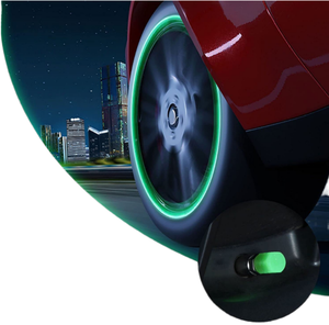 Bouchon de <span class=keywords><strong>pneu</strong></span> lumineux couvercle de Valve Fluorescent <span class=keywords><strong>vert</strong></span> bleu nuit brillant style pour voiture vélo roue Auto éclairage extérieur décor - Product Image 4