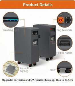 แบตเตอรี่ลิเธียมโซลาร์ Lifepo4 แบบเคลื่อนย้ายได้ IP54 51.2V 314Ah 15kWh 8000 รอบการใช้งาน 30KWh ติดตั้งบนพื้น/ผนัง ระบบกักเก็บพลังงานภายในบ้าน 48v - Product Image 4