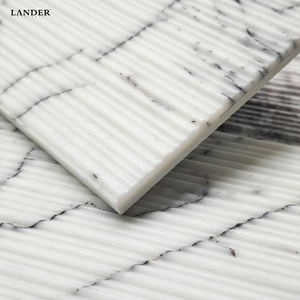 Lander 3D azulejo <span class=keywords><strong>de</strong></span> mármol estriado 152*610mm ranura cuadrada pared mosaico arco cóncavo convexo cocina baño piedra Interior cóncavo - Product Image 2