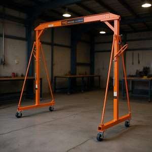 Grue portique industrielle Tmg à hauteur réglable, capacité de 2200 lb, levée de 95 à 142 pouces, avec roulettes pivotantes pour usage en atelier - Product Image 2