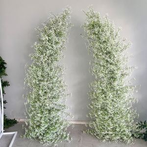 Arco Floral de Rosas Blancas de Seda Artificial, Arreglos de Flores en Forma de Luna, Arco de Flores para Bodas, Decoración de Pascua, Soporte para Flores - Product Image 3