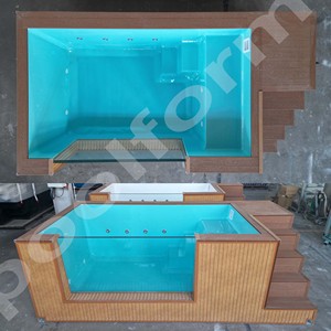 Piscine en PRV sur sol - 10 mm d'épaisseur, personnalisable, résistante aux UV, écologique, durable, rectangulaire, installation facile, échelle de sécurité pour enfants - Product Image 6