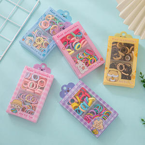Nouvel ensemble de cordes et anneaux pour cheveux en caoutchouc pour enfants, petite boîte, haute élasticité, sans dommage pour les cheveux, bijoux pour enfants - Product Image 1