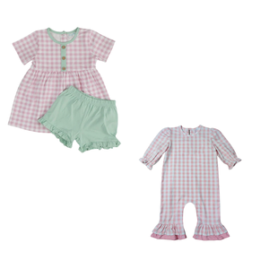 Conjunto de otoño e invierno de algodón guinga de alta calidad a juego de hermana causal personalizado de fábrica - Product Image 3