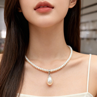 Pendentif Perle Goutte d'Eau Élégant Tendance Chic Scintillant Brillant Lumineux Charme Décontracté Moderne Rose Mignon Perle Rose Scintillante