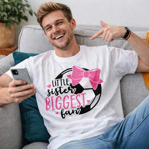 เสื้อยืดผู้ชายลายโบว์สีชมพูสุดน่ารักสำหรับแฟนฟุตบอล เสื้อยืดผ้าฝ้ายทรงโอเวอร์ไซส์สุดเทรนดี้ ของขวัญสุดพิเศษสำหรับครอบครัวคนรักฟุตบอล - Product Image 6