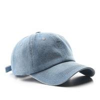 Chapeau de papa en denim délavé, broderie personnalisée du logo, casquette de sport 6 panneaux non structurée, vente en gros