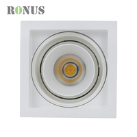 Spot encastré LED COB moderne carré mini 7W à dissipation thermique optimale, anti-éblouissement profond, orientable et réglable pour hôtel