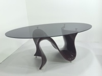 Pied de table en acier et verre pour salle à manger, ensemble de meubles, pied de table en marbre, base de table à tulipe en fibre de verre