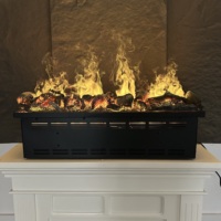 Cheminée électrique encastrée à vapeur d'eau avec effet de flamme LED 3D, 80 cm, haute qualité, toucher froid, personnalisable, pour usage hôtelier
